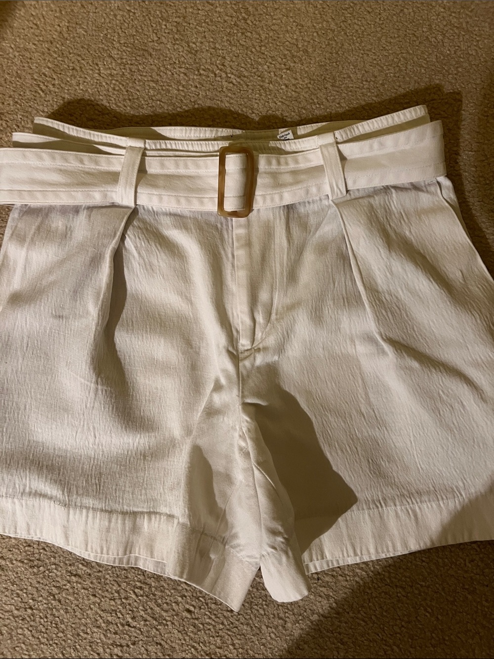 Vince Cotton Linen Belted Shorts Size 8